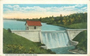 Meriden Connecticut New Reservoir and Dam White Border Postcard Postally Used