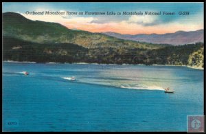 Outboard Motorboat Races on Hiawassee lake in Mantahala National Forest