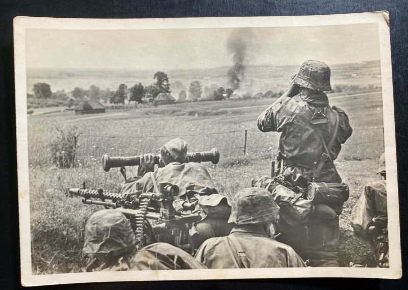 Mint Germany Real Picture Postcard Cover Waffen SS Struggle At Russian Town 