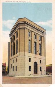 Yonkers New York Masonic Temple Street View Antique Postcard K63965