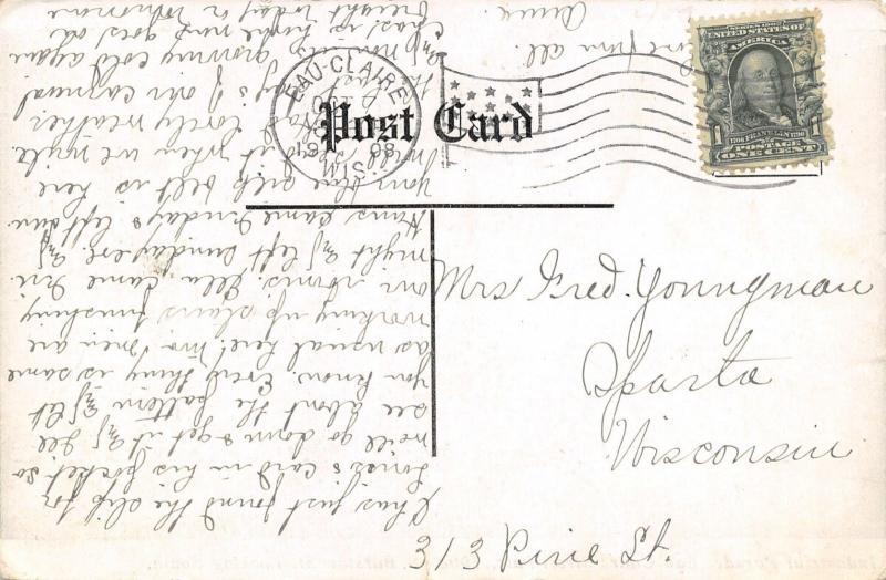 Eau Claire Wisconsin~Street Fair Decorations~Industrial Parade on Barstow~1908