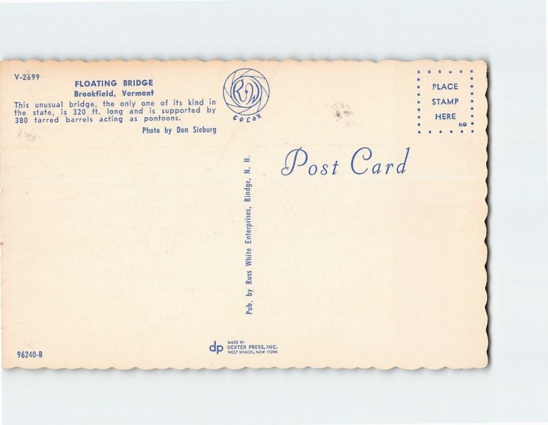 Q-16064 Floating Bridge Brookfield Vermont USA