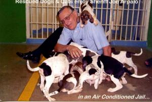 AZ - Phoenix. Maricopa County Sheriff Joe Arpaio with Rescued Dogs