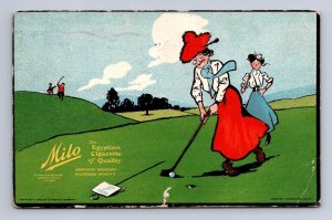 SURBRUG MILO CIGARETTE TOBACCO GOLF COMIC NY ADVERTISING POSTCARD 1909