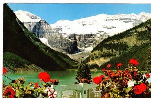 Lake Louise, Chateau with Roses, Mount Victoria, Alberta,