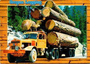 Oregon Logging Truck Loaded With Large Logs 2005