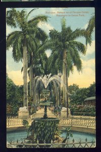 Havana/Habana, Cuba Postcard, Fuente en el Parque Colon, Fountain In Colon Park