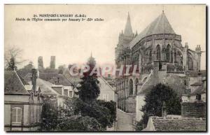 Old Postcard Montfort L & # 39Amaury Apse From & # 39Eglise Begins By Amaury