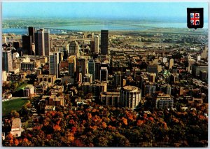 CONTINENTAL SIZE POSTCARD PANORAMIC AERIAL VIEW OF MONTREAL CANADA 1970s