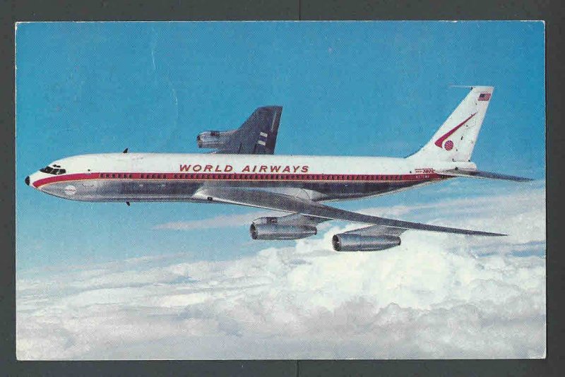 1972 PPC* World Airway 707 Intercontinental Jet Liner From Japan Good Card Used