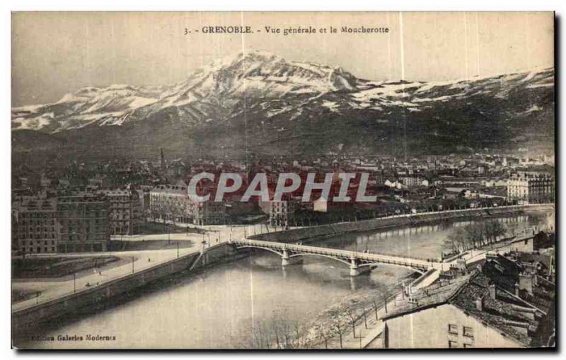 Old Postcard Vue Generale Grenoble and Moucherotte