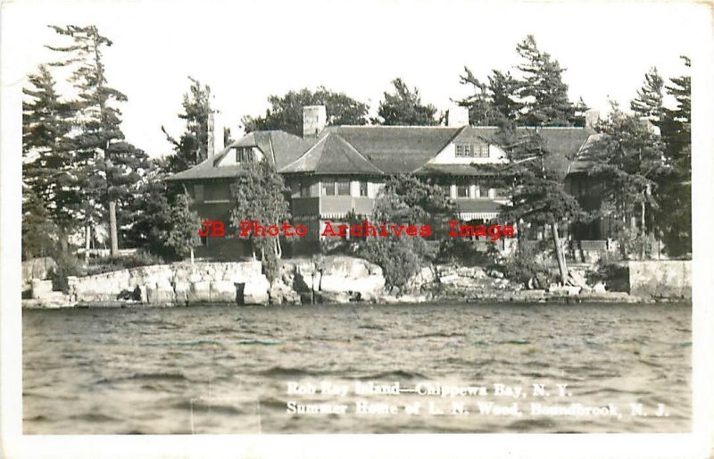 NY Chippewa Bay New York RPPC Rob Roy Island L.N. Wood Summer