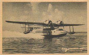 Postcard 1930s Pan American Airline Clipper Advertising Franklin Press 23-4723