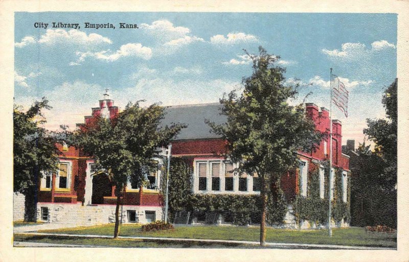 EMPORIA, Kansas KS   POST OFFICE & LIBRARY & SODEN'S MILL  *3* c1920's Postcard