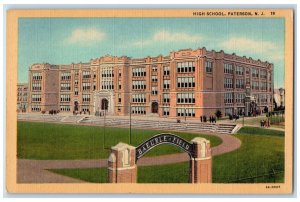 c1940 Exterior View High School Building Paterson New Jersey NJ Vintage Postcard 