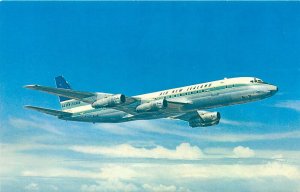 Air New Zealand Five Star DC-8s plane aircraft postcard 