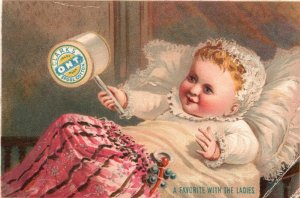 1880s Clark's School Cotton O.N.T. A Favorite with the Ladies Baby Holding Spool