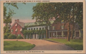 Postcard Country Home Mr Mrs Dupont Longwood Wilmington DE
