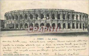 Postcard Old Nimes Les Arenes (map 1900)