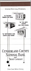 Matchbook Cover Cumberland County National Bank Camp Hill Lemoyne PA MB173