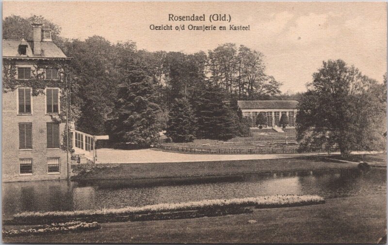 Netherlands Rozendaal Gelderland Oranjerie en Kasteel Vintage Postcard 09.18