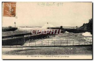 Old Postcard Fecamp L & # 39Entree Du Port For Big Time