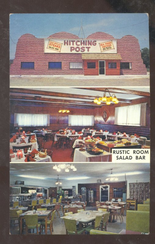 SULLIVAN MISSOURI ROUTE 66 HITCHING POST RESTAURANT INTERIOR POSTCARD MO.