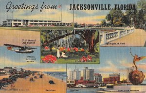 Jacksonville Florida multiview solider postcard c1945