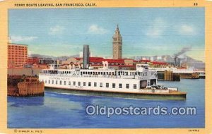 Ferry Boats Leaving San Francisco, CA USA Ship Unused 