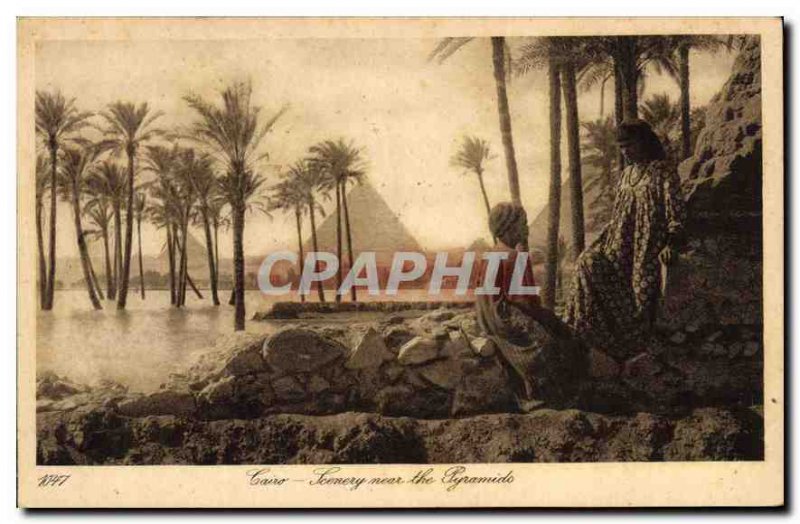 Postcard Ancient Egypt Egypt Cairo Scenery near the Pyramids