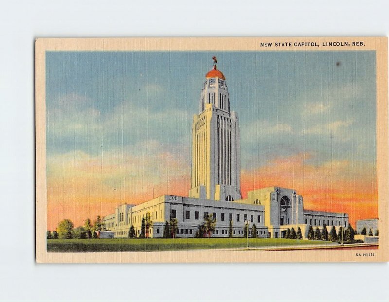 Postcard New State Capitol, Lincoln, Nebraska