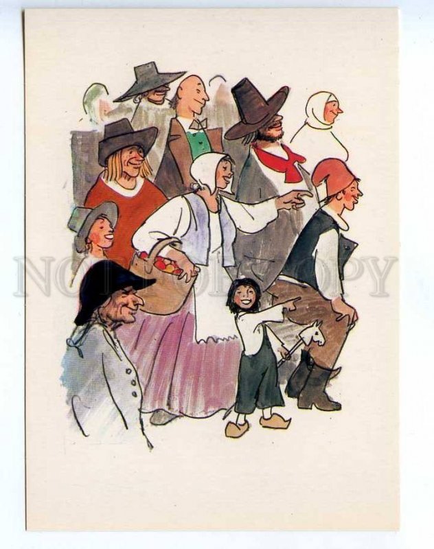 216979 RUSSIA Kokorin Andersen fairy tale Emperor's New Clothes old postcard