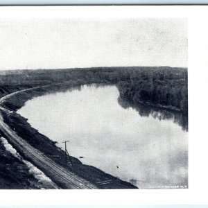 1906 Cedar Falls IA Railroad Curve Cedar River Postcard Looking West Valley A46