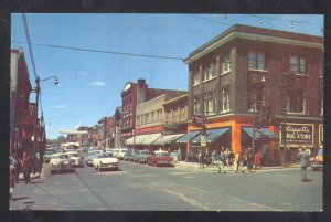 NORTH BAY ONTARIO CANADA DOWNTOWN STREET SCENE OLD CARS VINTAGE POSTCARD