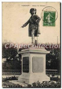 Old Postcard Verdun Statue Chevert