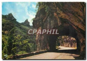 Postcard Modern Traveling the Tarn Gorges A curious aspect of the road to Roz...