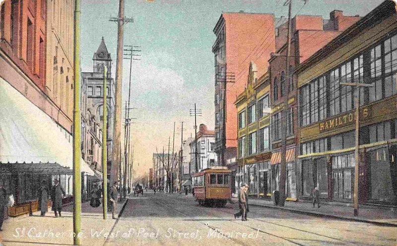 St Catherine Street West of Peel Street Montreal Canada 1910c postcard