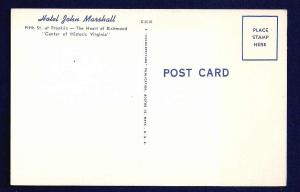 Hotel John Marshall Richmond Virginia unused c1930's