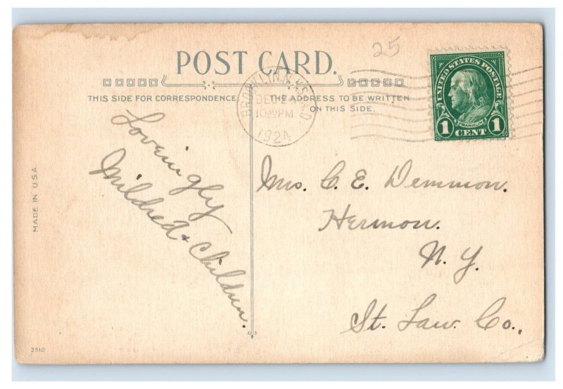 C1910 Tender Thoughts Art Deco Christmas Postcard P114E