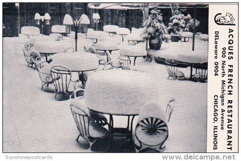 Winter Dining Room Jacques French Restaurant Chicago Illinois 1953