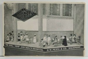 Baltimore Maryland Store Front HW MEIER & CO. DOLL SHOP and HOSPITAL Postcard Q2