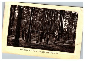 Vintage 1900's Victorian Trade Card Railroad Building in Pine Forrest Florida