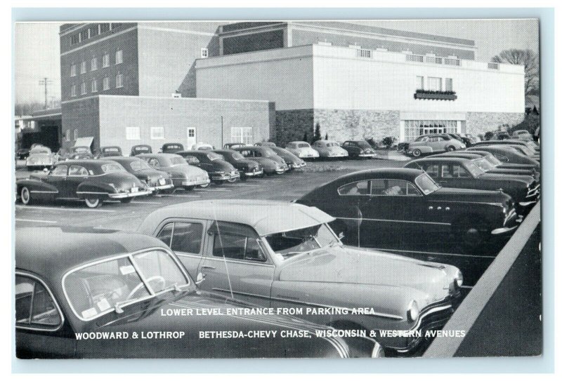 c1940's Woodward & Lothrop Parking Area Classic Cars Washington DC Postcard 