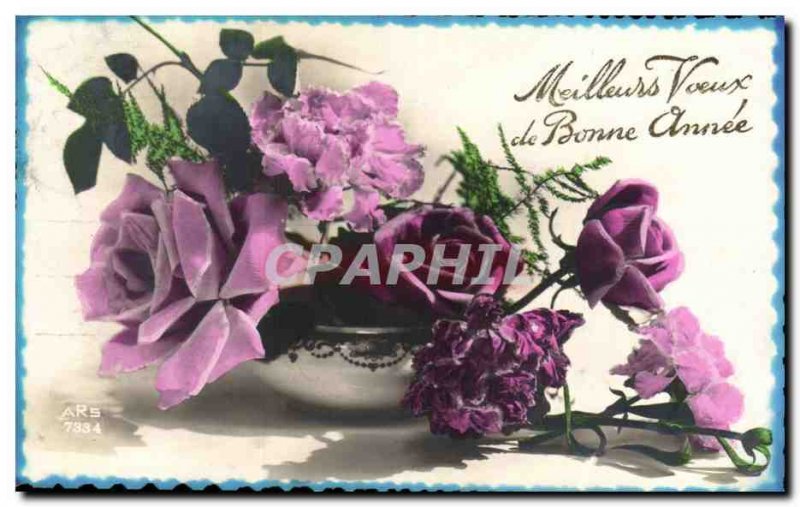 Old Postcard Fantasy Top Voexu good years Flowers