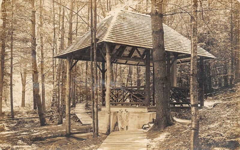 Lake Spofford NH Pine Grove Springs Hotel~Wooden Planks @ Spring House~RPPC 1914 