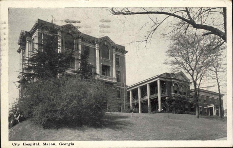 Macon Georgia GA City Hospital Vintage Postcard