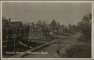 Woodland ME Summit St. Homes c1910 Real Photo Postcard