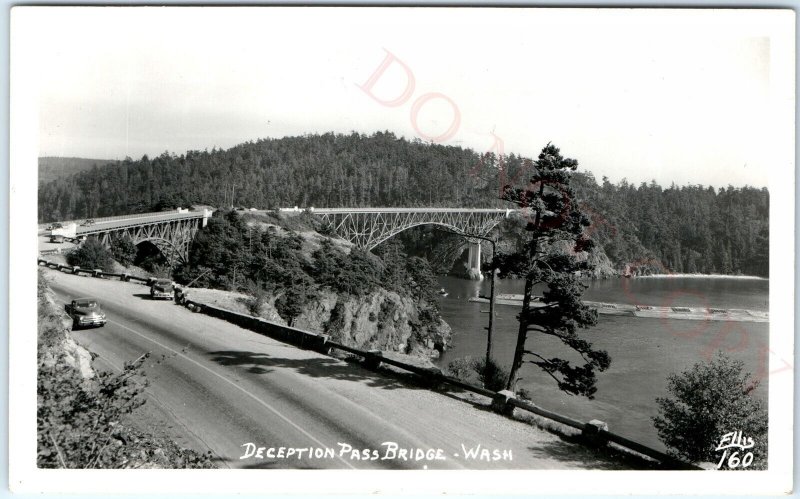 c1950s Washington Island RPPC Deception Pass Bridge Real Photo Postcard A93