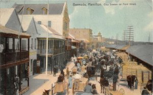 HAMILTON BERMUDA CROP SEASON ON FRONT STREET POSTCARD 1910