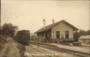 Concord Vermont VT RR Train Station Depot 1917 Used Real Photo Postcard